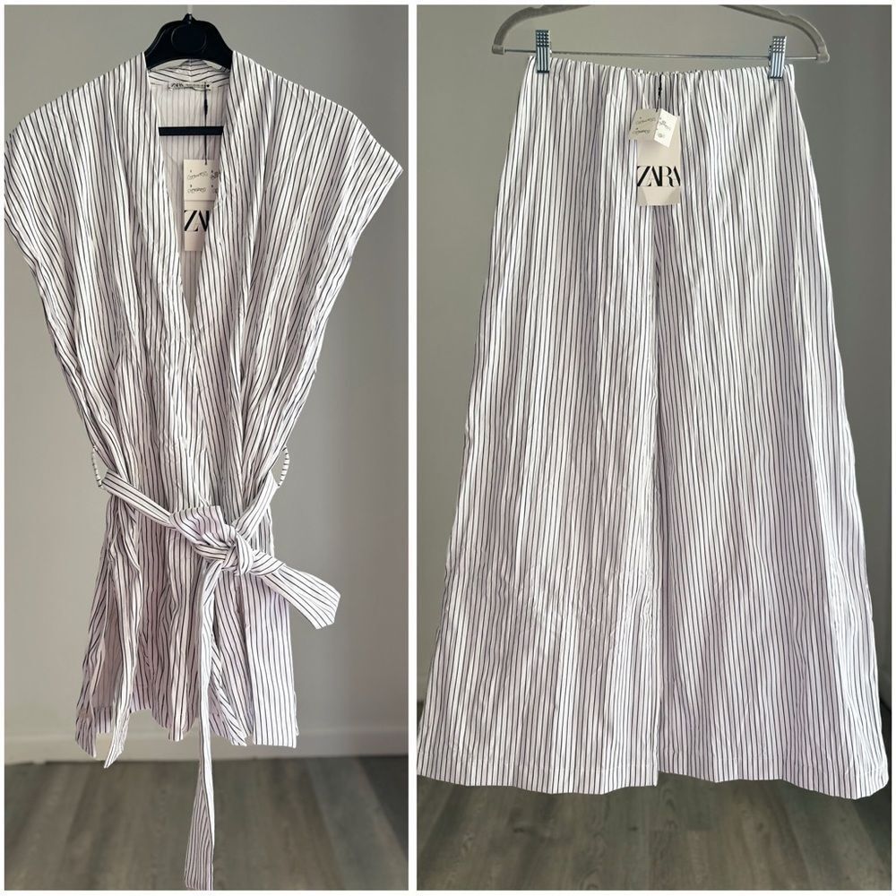 Zara Co-Ord Set Rigid Wrinkled Kimono Top
And Wide Pants - Picture 9 of 9